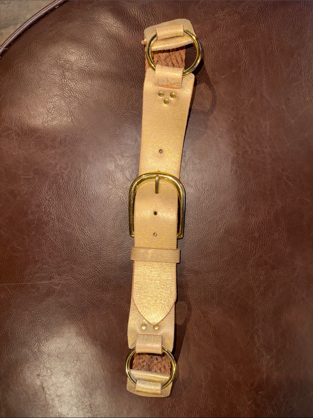 Lin Capelle Gold Genuine Leather Waist Belt With Gold Hardware Rare Find